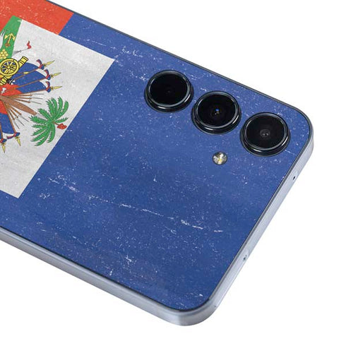 Haiti Flag Distressed Galaxy A55 5G Skin